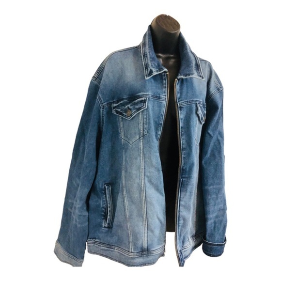 Rock & Republic Men’s Denim Zippered moto bomber jacket size 2XL brand new - Picture 3 of 16